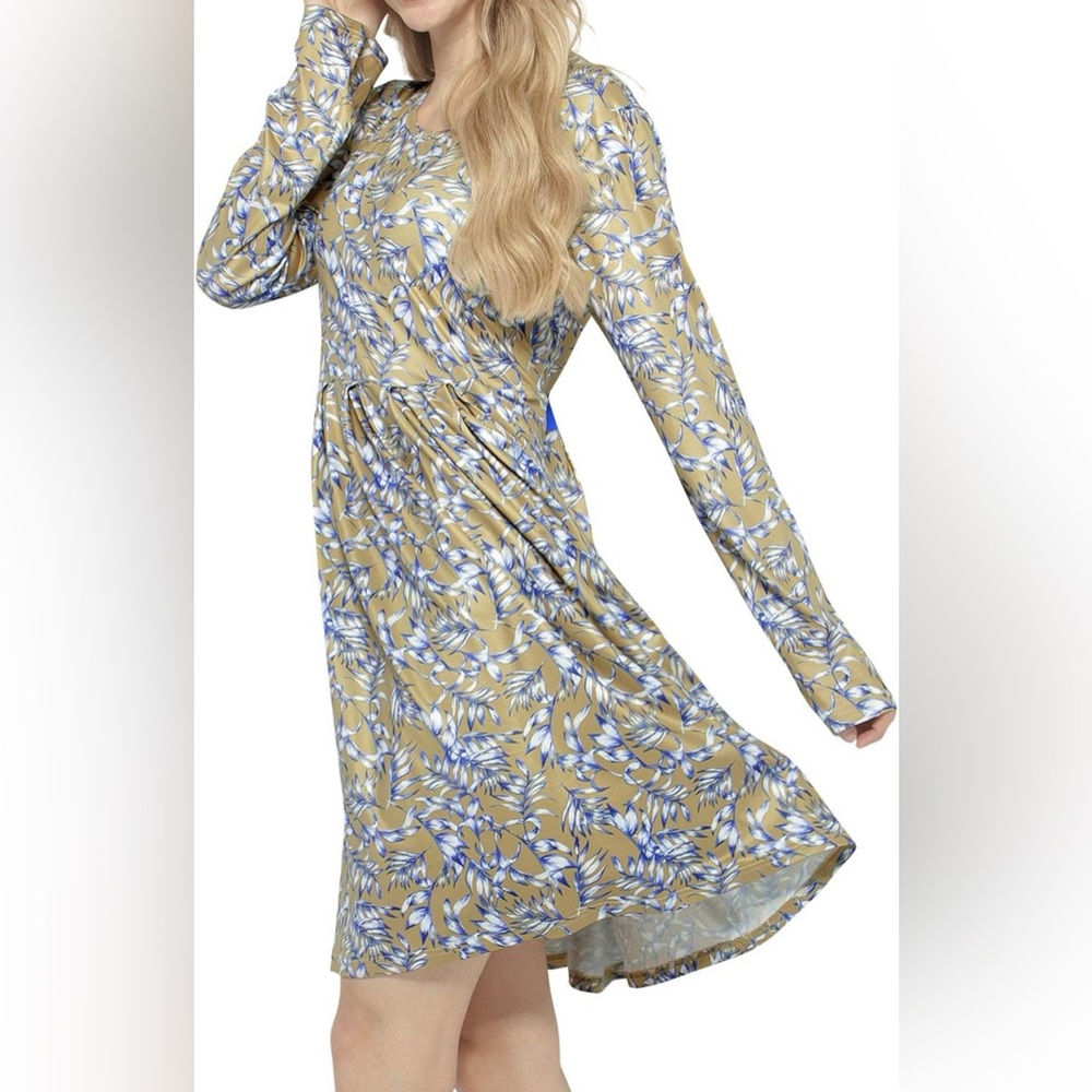 Long Sleeve Floral Dress Size Large